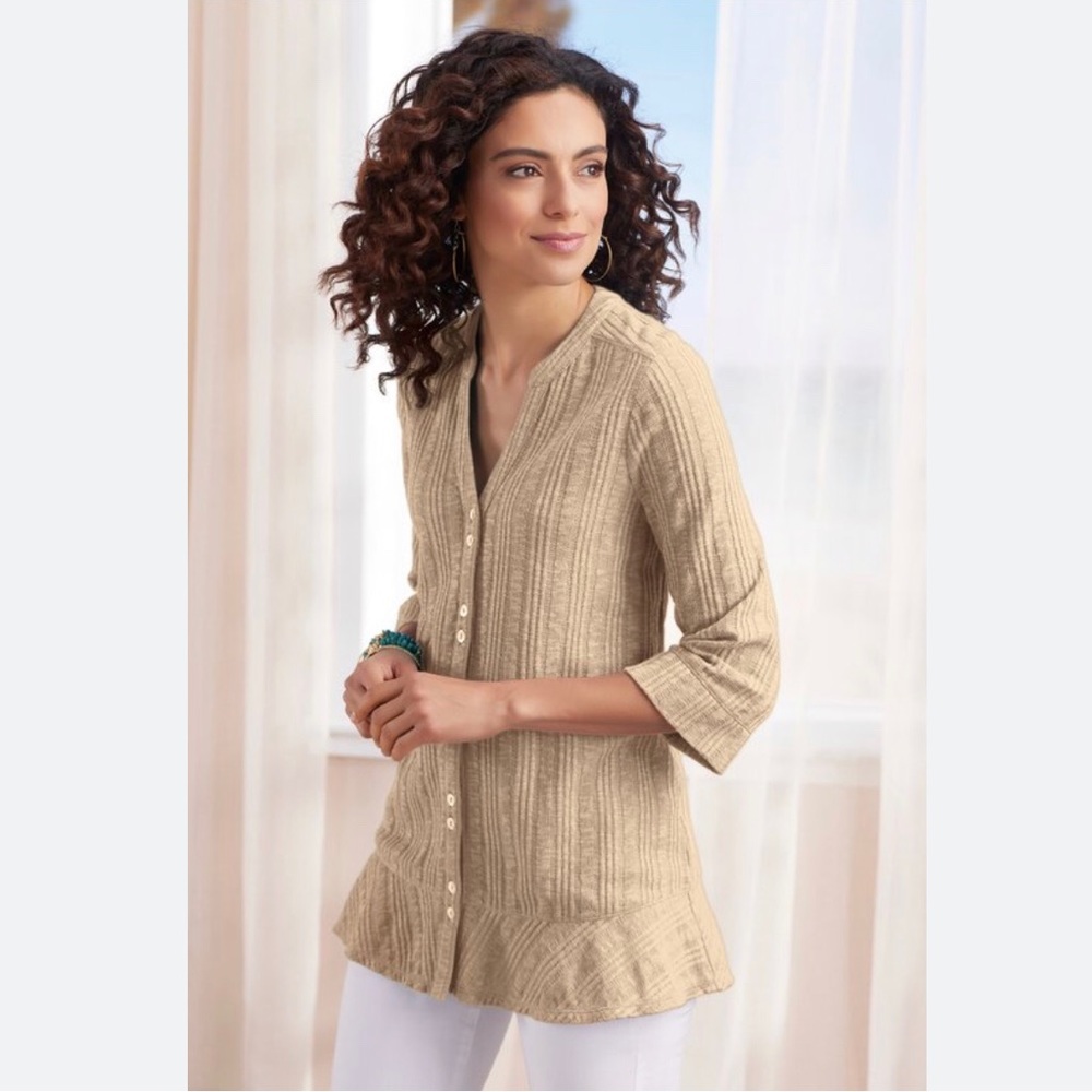 Soft Surroundings Beige Tunic Top